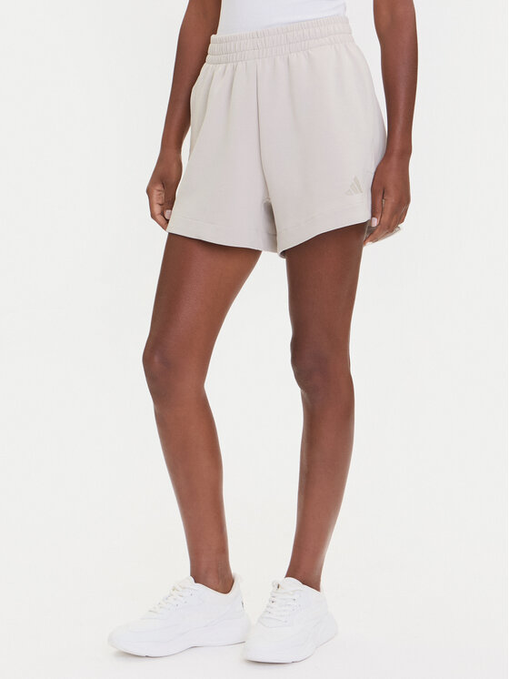 adidas Спортни шорти ALL SZN Soft Lux JV9877 Бежов Loose Fit цвят на ниска цена