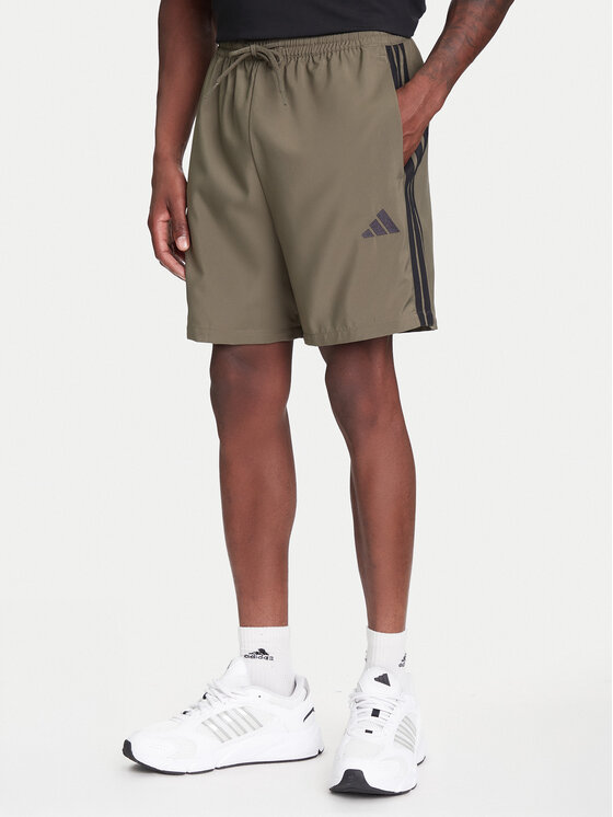 adidas Спортни шорти Essential 3-Stripes Chelsea JE6434 Каки Regular Fit цвят на ниска цена