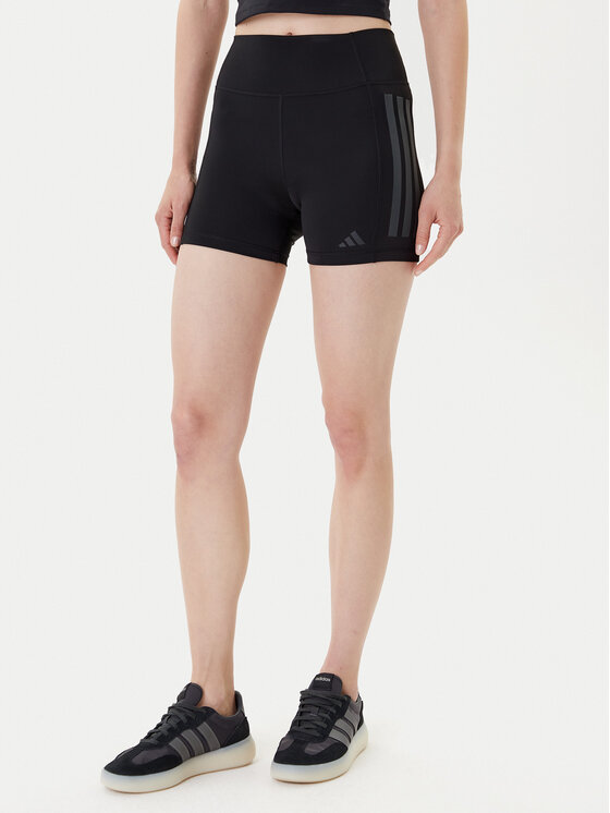 adidas Спортни шорти Optime 3-Stripes JG6144 Черен Slim Fit цвят на ниска цена
