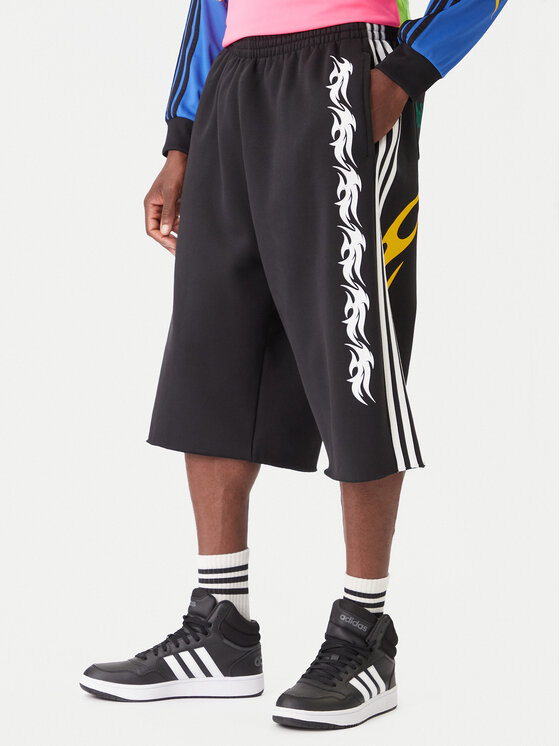 adidas Спортни шорти Spiders JW0205 Черен Oversize цвят на ниска цена