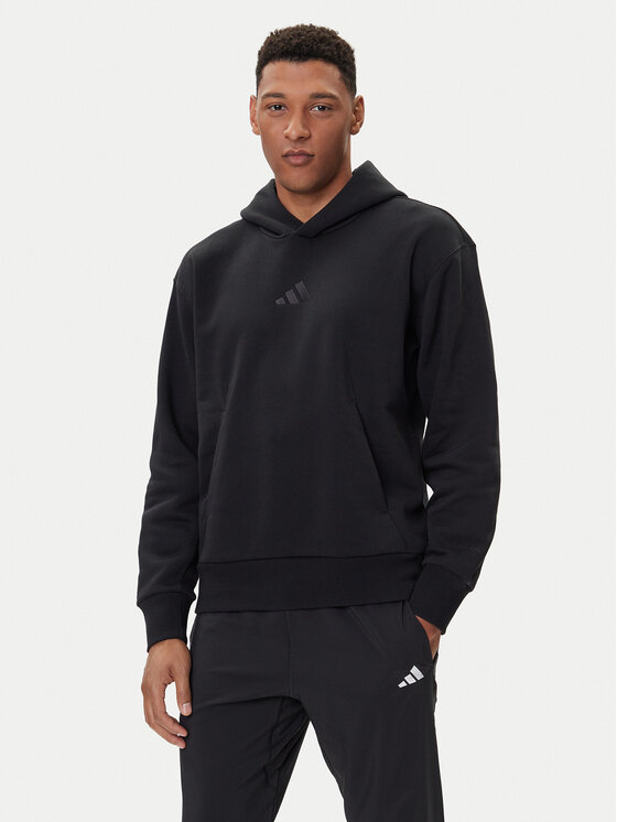adidas Суитшърт ALL SZN Fleece IX1253 Черен Loose Fit цвят на ниска цена