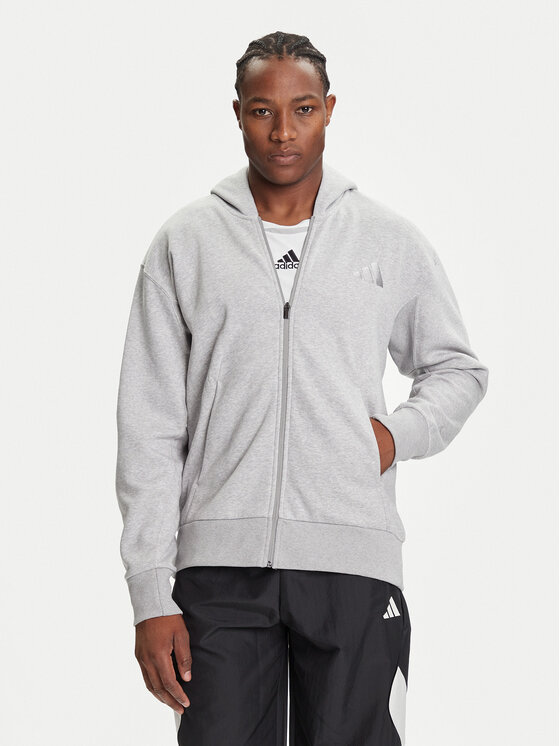 adidas Суитшърт ALL SZN Fleece IY4159 Сив Loose Fit цвят на ниска цена