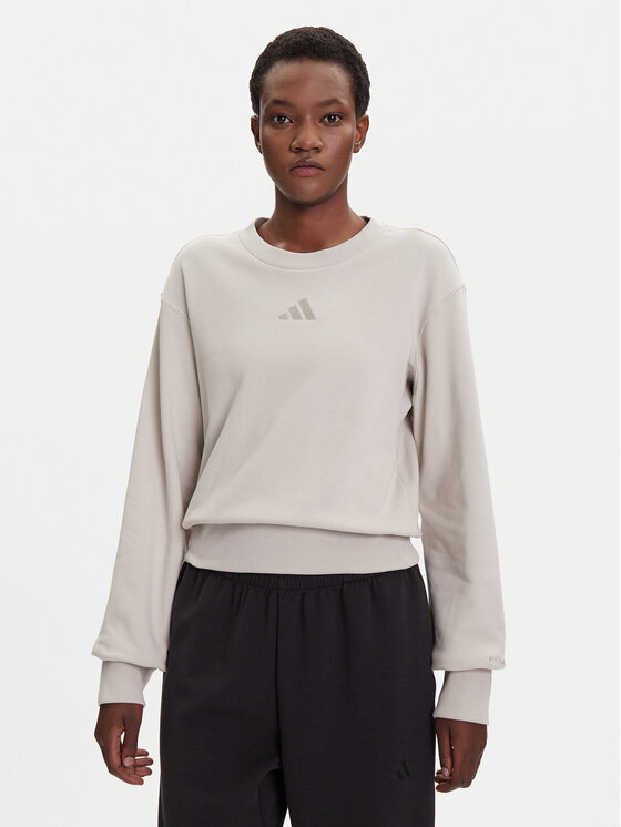 adidas Суитшърт ALL SZN French Terry JV9816 Бежов Regular Fit цвят на ниска цена