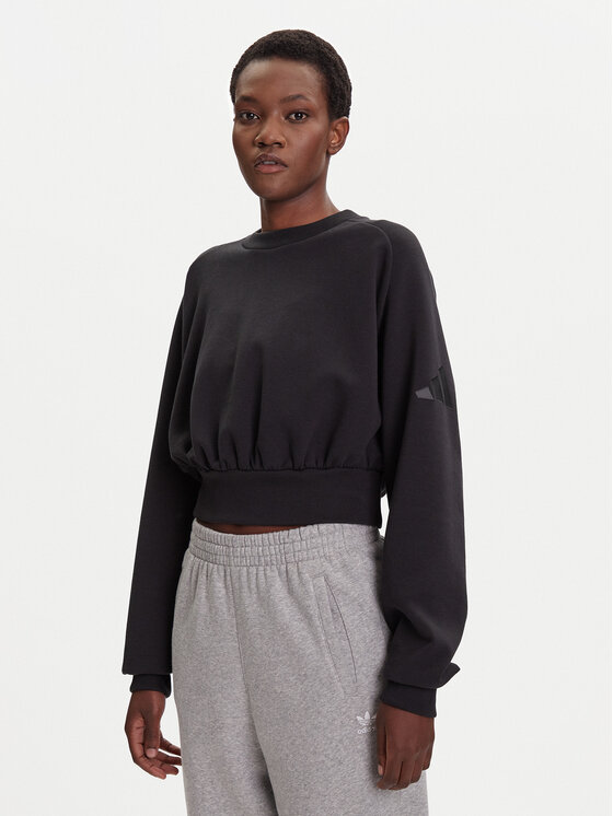 adidas Суитшърт ALL SZN Soft Lux JM3836 Черен Loose Fit цвят на ниска цена