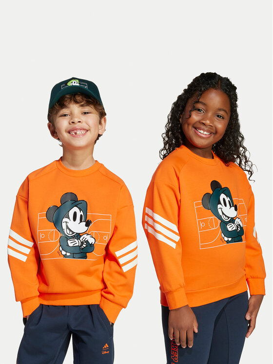 adidas Суитшърт Disney Mickey Mouse JL9188 Оранжев Loose Fit цвят на ниска цена