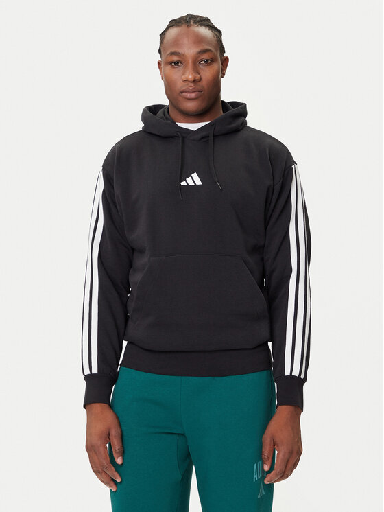 adidas Суитшърт Essentials 3-Stripes JE6297 Черен Regular Fit цвят на ниска цена