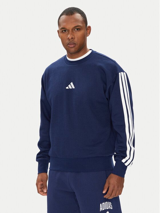 adidas Суитшърт Essentials 3-Stripes JE6307 Тъмносин Regular Fit цвят на ниска цена