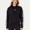 adidas Суитшърт Essentials 3-Stripes JX2538 Черен Regular Fit цвят на ниска цена