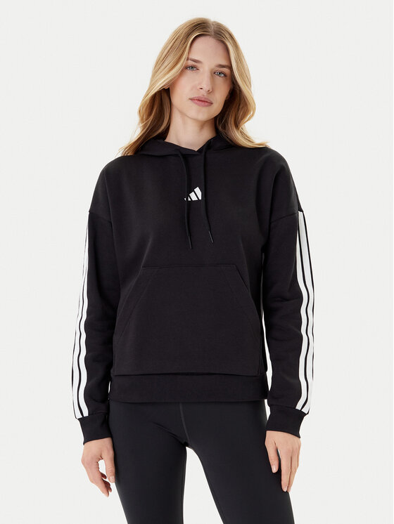 adidas Суитшърт Essentials 3-Stripes JX2538 Черен Regular Fit цвят на ниска цена