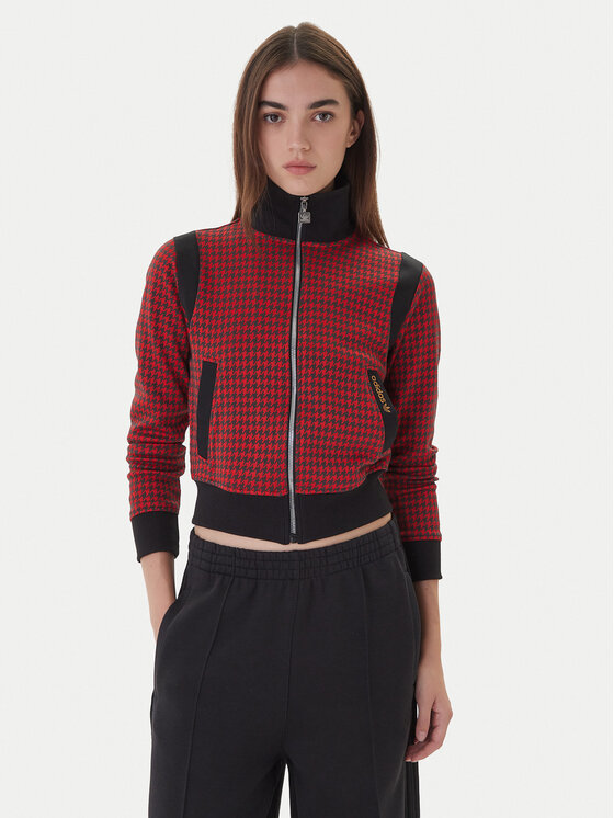 adidas Суитшърт Houndstooth JY3461 Червен Regular Fit цвят на ниска цена