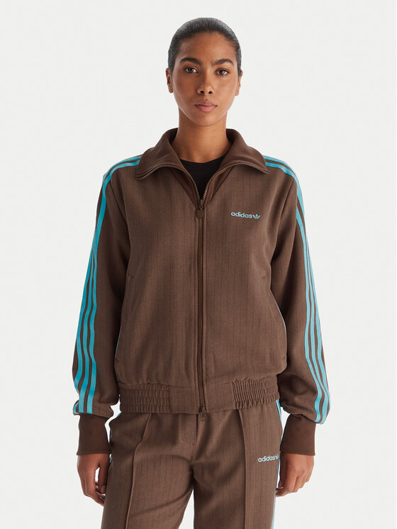 adidas Суитшърт JX5311 Кафяв Regular Fit цвят на ниска цена