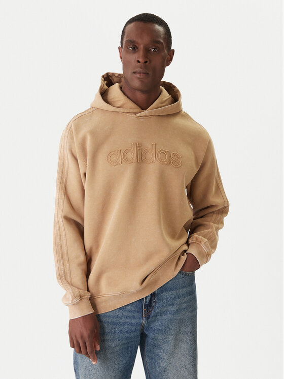 adidas Суитшърт JY2791 Бежов Loose Fit цвят на ниска цена