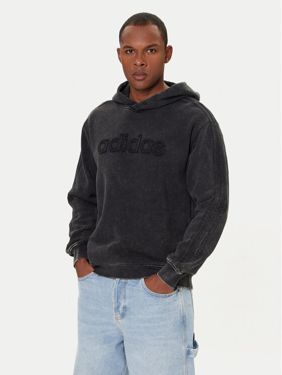 adidas Суитшърт JY2792 Сив Loose Fit цвят на ниска цена