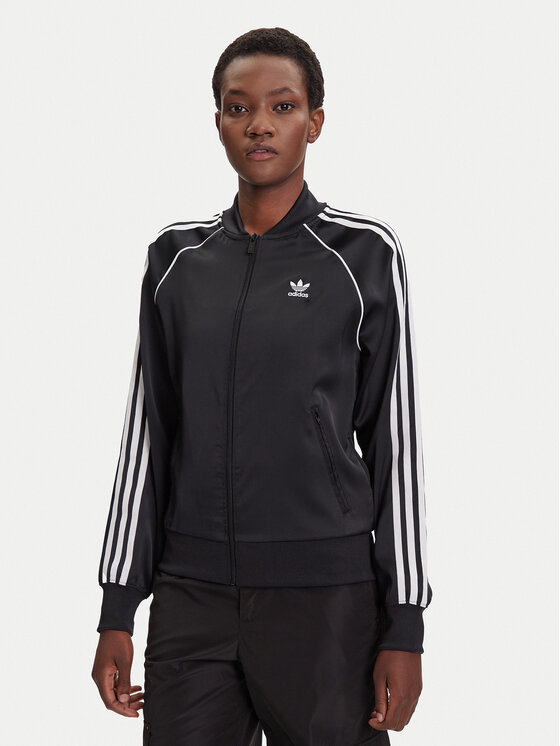 adidas Суитшърт SST adicolor Satin JZ6733 Черен Regular Fit цвят на ниска цена