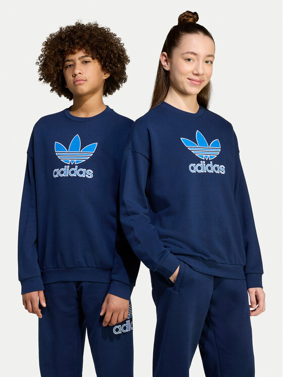 adidas Суитшърт Trefoil JV8572 Тъмносин Loose Fit цвят на ниска цена