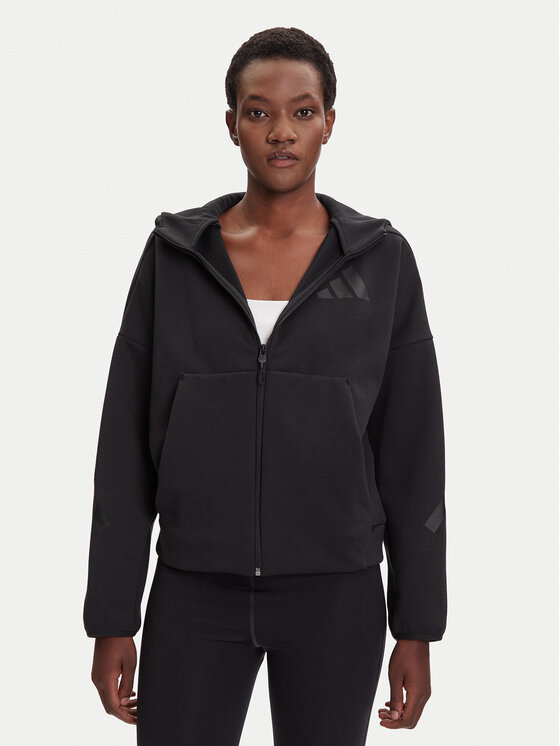 adidas Суитшърт Z.N.E. JE7848 Черен Loose Fit цвят на ниска цена