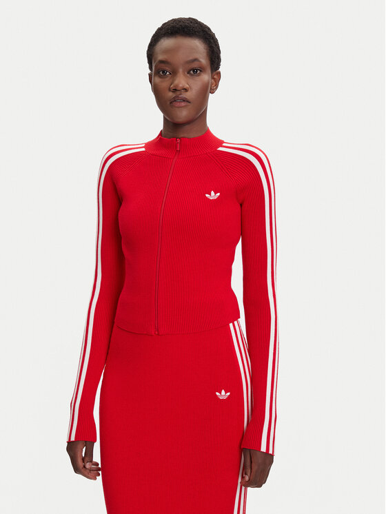 adidas Суитшърт adicolor 3-Stripes JY2598 Червен Slim Fit цвят на ниска цена