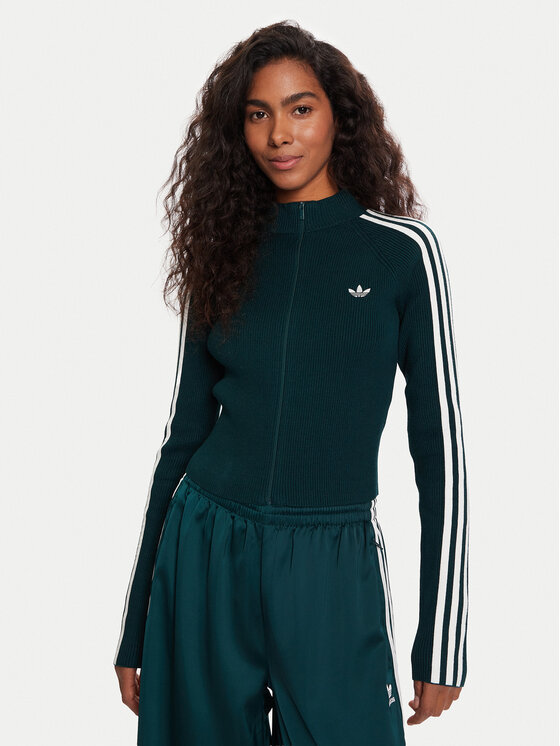 adidas Суитшърт adicolor 3-Stripes JY2599 Зелен Slim Fit цвят на ниска цена