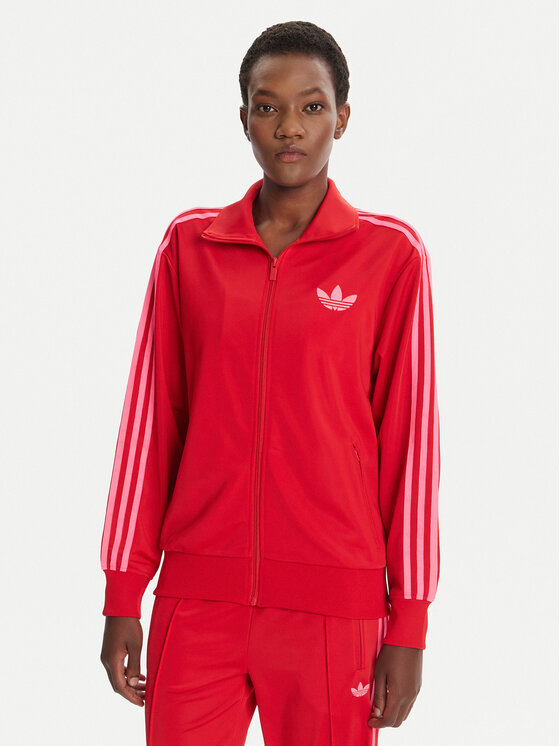 adidas Суитшърт adicolor Classic Firebird JW3665 Червен Loose Fit цвят на ниска цена