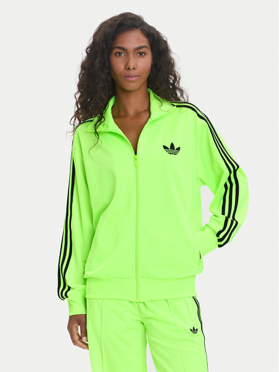 adidas Суитшърт adicolor Classic Firebird JX7859 Зелен Loose Fit цвят на ниска цена