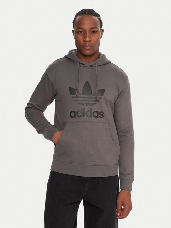 adidas Суитшърт adicolor Classics Trefoil JY3765 Сив Regular Fit цвят на ниска цена