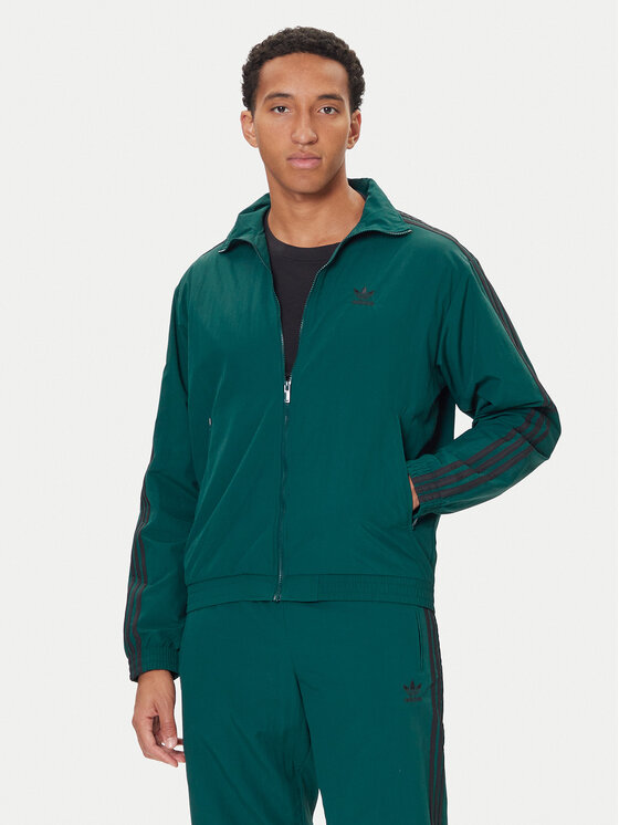 adidas Суитшърт adicolor Woven Firebird JY1329 Зелен Loose Fit цвят на ниска цена