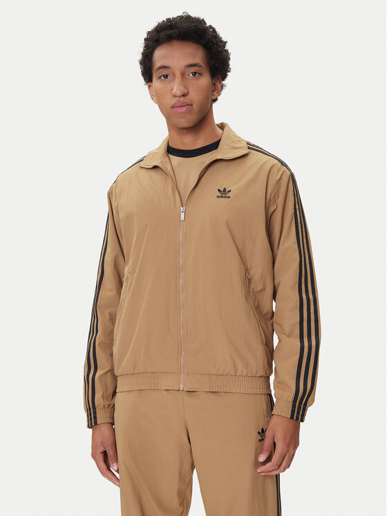 adidas Суитшърт adicolor Woven Firebird JY1333 Бежов Loose Fit цвят на ниска цена