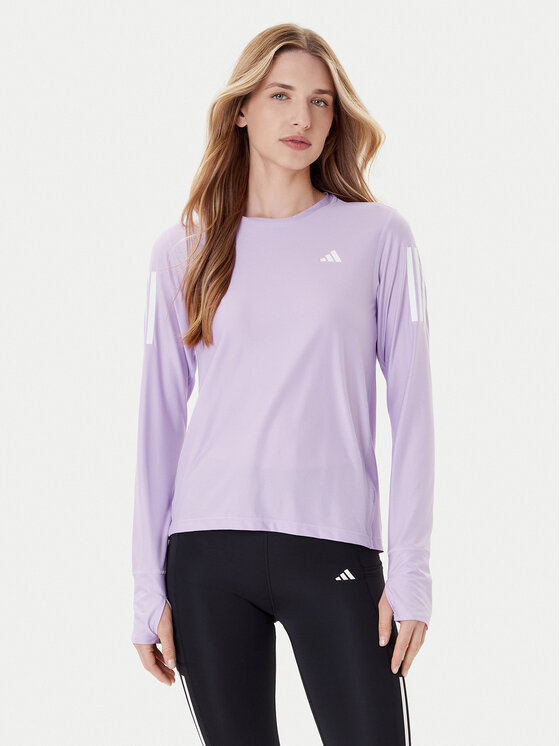 adidas Тениска от техническо трико Own The Run JW9670 Виолетов Regular Fit цвят на ниска цена