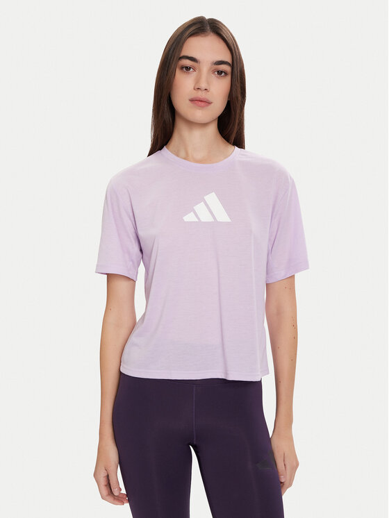 adidas Тениска от техническо трико Train Essentials Big Logo JY2183 Виолетов Regular Fit цвят на ниска цена