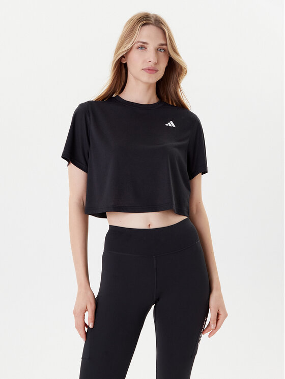 adidas Тениска от техническо трико Train Essentials JC9555 Черен Loose Fit цвят на ниска цена