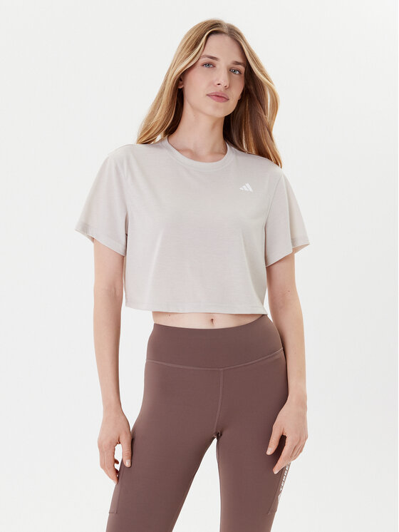 adidas Тениска от техническо трико Train Essentials JE6169 Бежов Loose Fit цвят на ниска цена