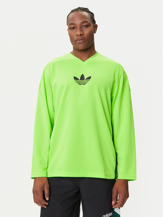 adidas Тениска с дълъг ръкав adicolor Mesh JW8379 Зелен Regular Fit цвят на ниска цена