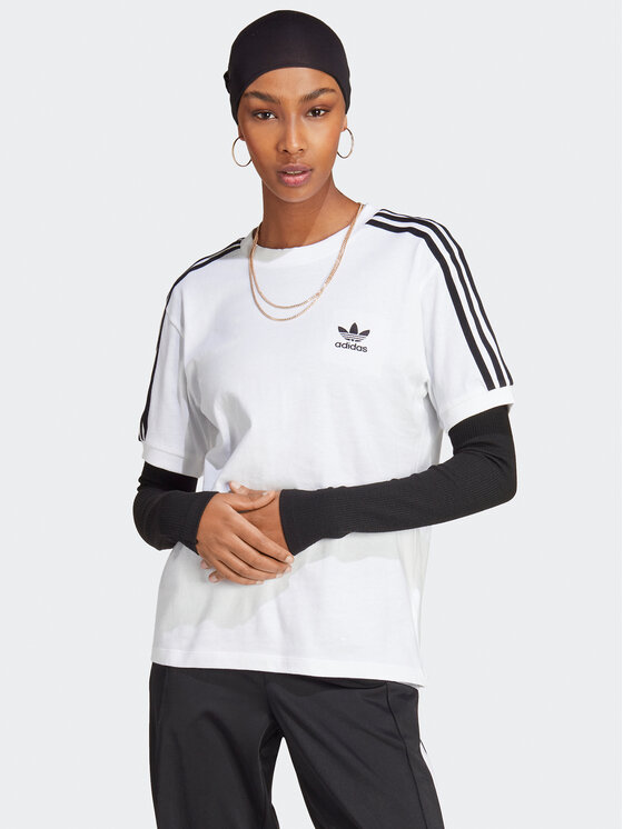 adidas Тишърт Adicolor Classics 3-Stripes T-Shirt IB7410 Бял Regular Fit цвят на ниска цена