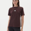 adidas Тишърт Essentials 3-Stripes JX7621 Кафяв Regular Fit цвят на ниска цена