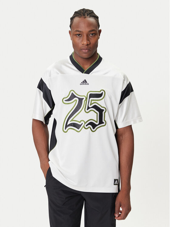 adidas Тишърт Football JY2762 Бял Oversize цвят на ниска цена