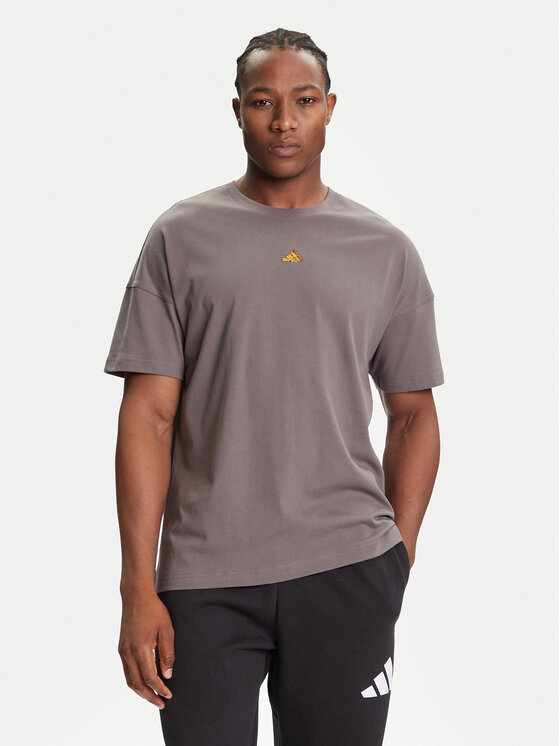 adidas Тишърт Fortnite Graphic JV7965 Сив Loose Fit цвят на ниска цена