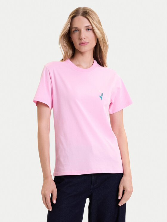 adidas Тишърт House of Tiro Graphic JV8524 Розов Regular Fit цвят на ниска цена