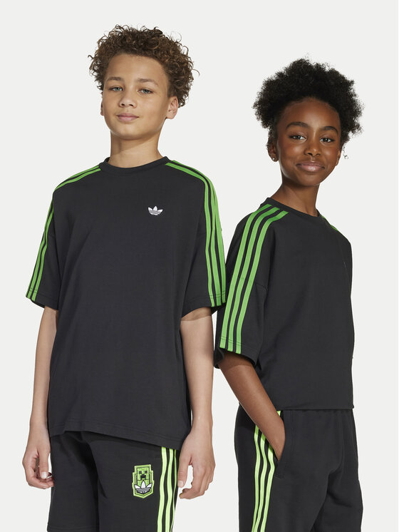 adidas Тишърт Minecraft JW7751 Черен Loose Fit цвят на ниска цена