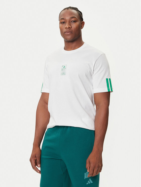 adidas Тишърт Stadium Ticket JM6473 Бял Loose Fit цвят на ниска цена