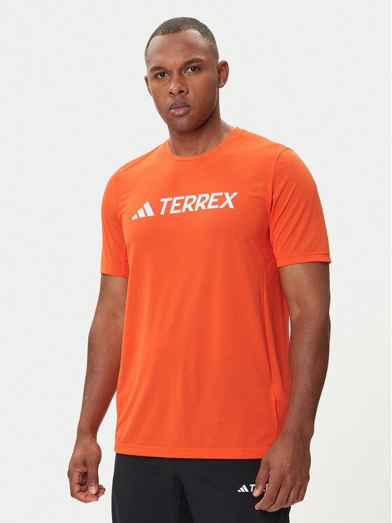 adidas Тишърт Terrex Multi Climacool Logo Tech JI9236 Оранжев Regular Fit цвят на ниска цена