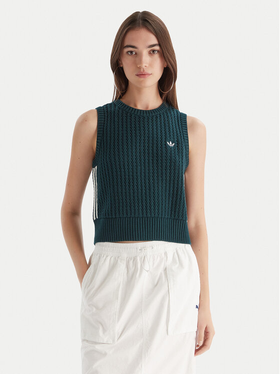 adidas топ adicolor JW4993 Зелен Regular Fit цвят на ниска цена