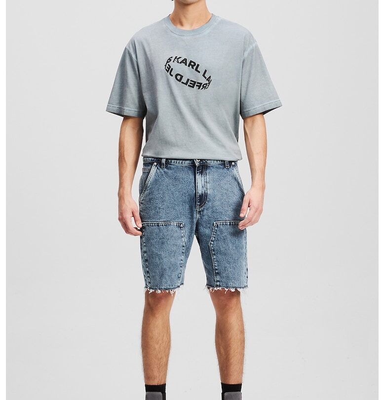 Бермуди от деним с незавършен подгъв KARL LAGERFELD JEANS