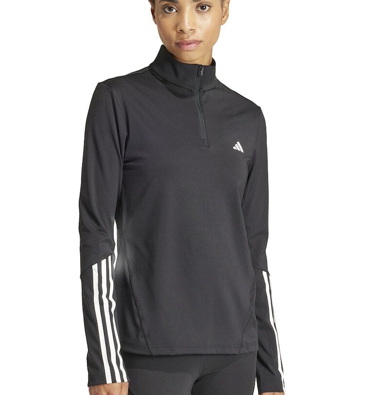Блуза с къс цип и лого adidas Performance