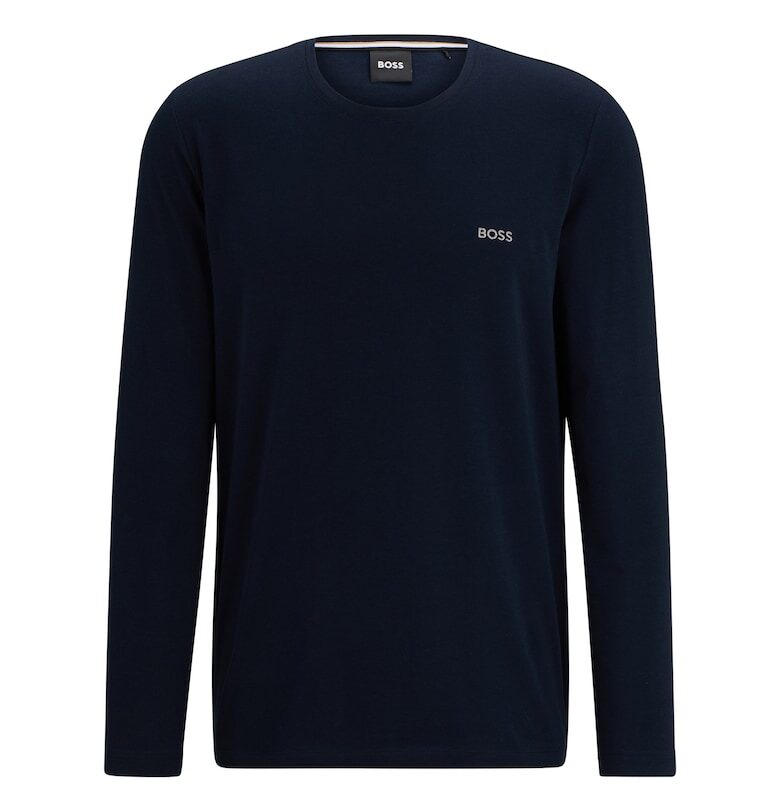 Блуза с овално деколте и лого BOSS