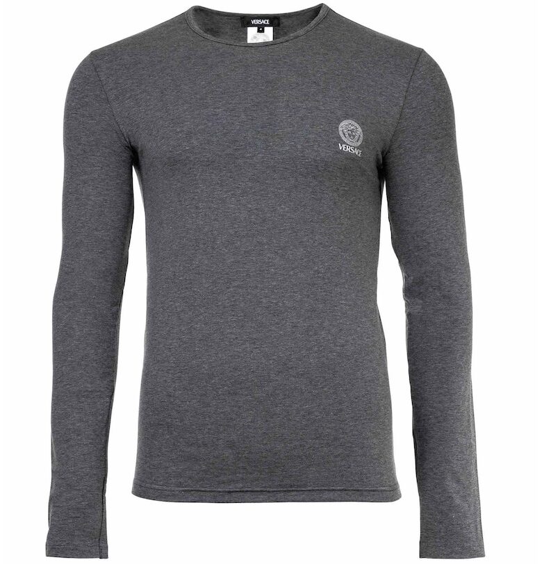 Блуза с овално деколте и лого Versace