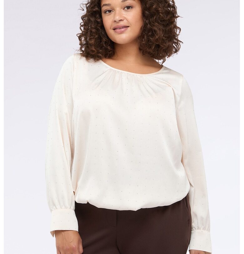 Блуза с овално деколте и точки Fiorella Rubino