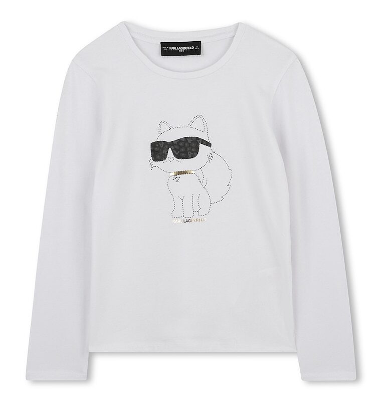 Блуза с памук с лого KARL LAGERFELD KIDS