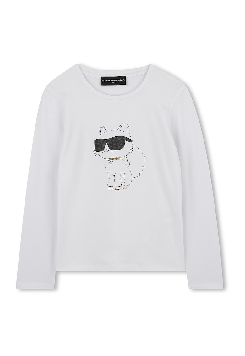Блуза с памук с лого KARL LAGERFELD KIDS