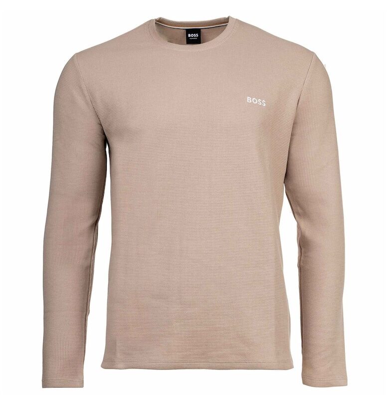 Блуза с памук с овално деколте BOSS