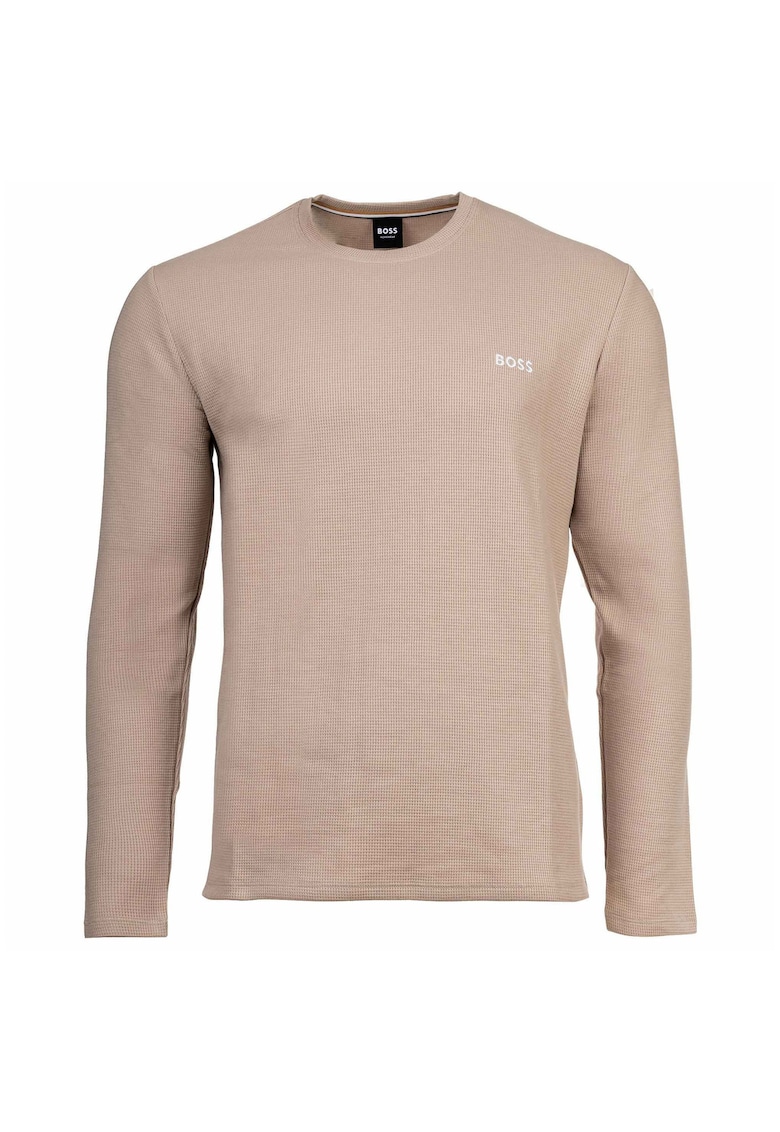 Блуза с памук с овално деколте BOSS